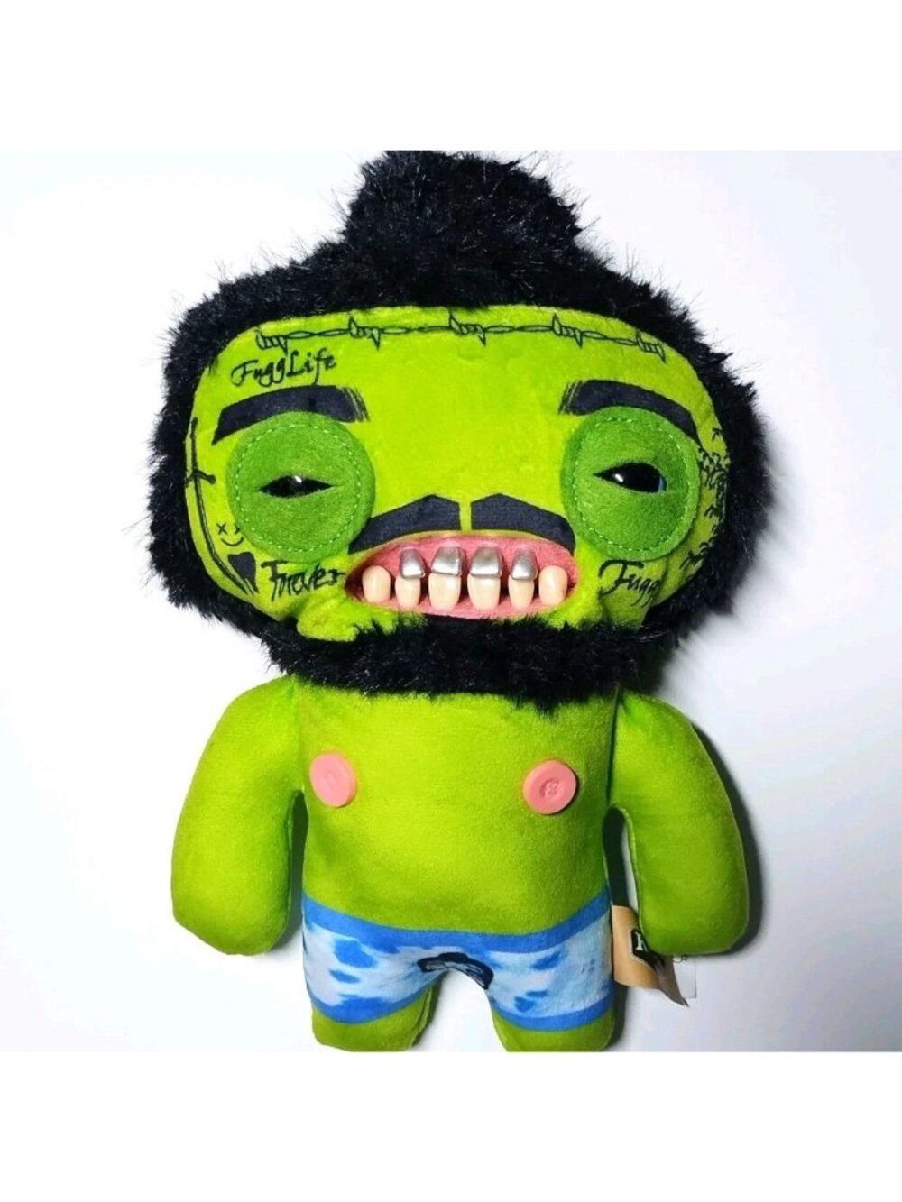 Zuru Fugglers Green Plush Monster LImited Edition Silver Teeth 9"